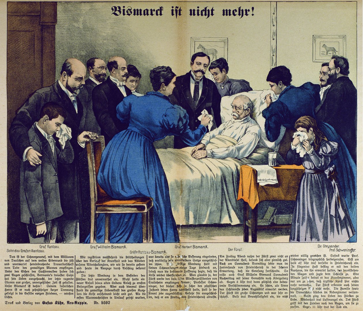 La morte di Bismarck a Friedrichsruh il 30 luglio 1898 da German School