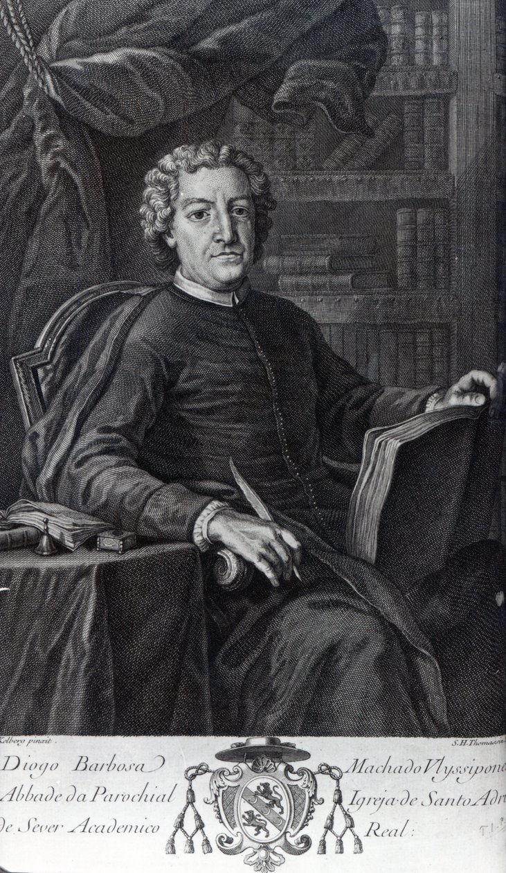 Diogo Barbosa Machado, frontespizio della sua 