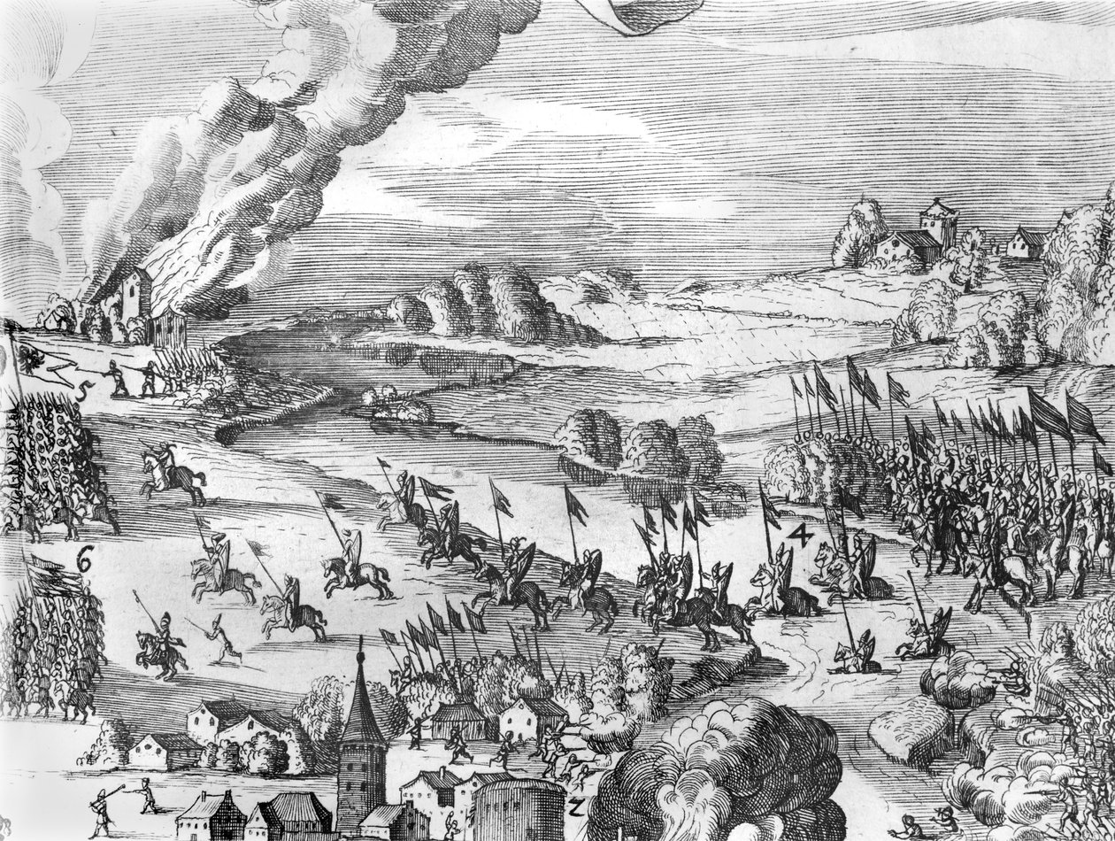 Veduta generale della battaglia di Muhlberg (dettaglio), 24 aprile 1547 da German School