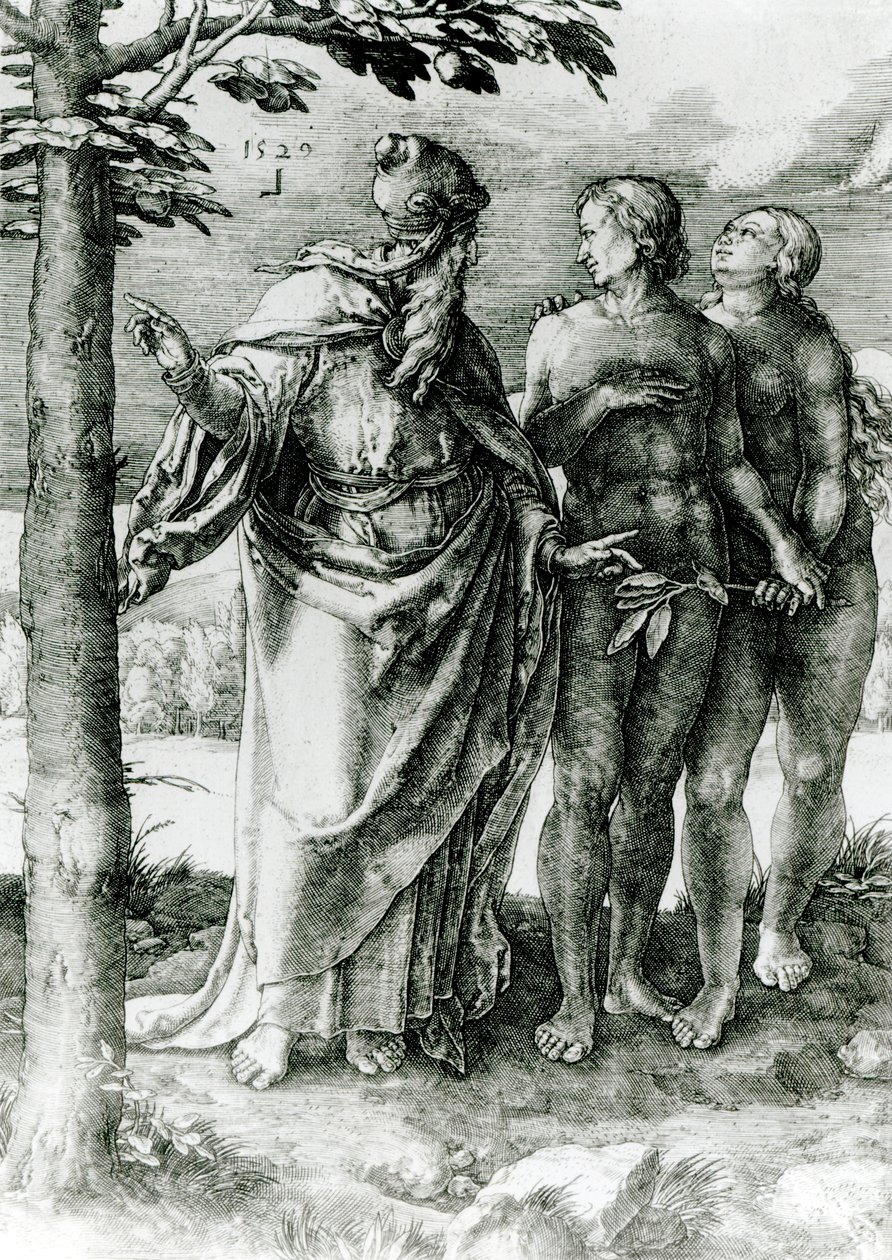 Dio mostra ad Adamo ed Eva l