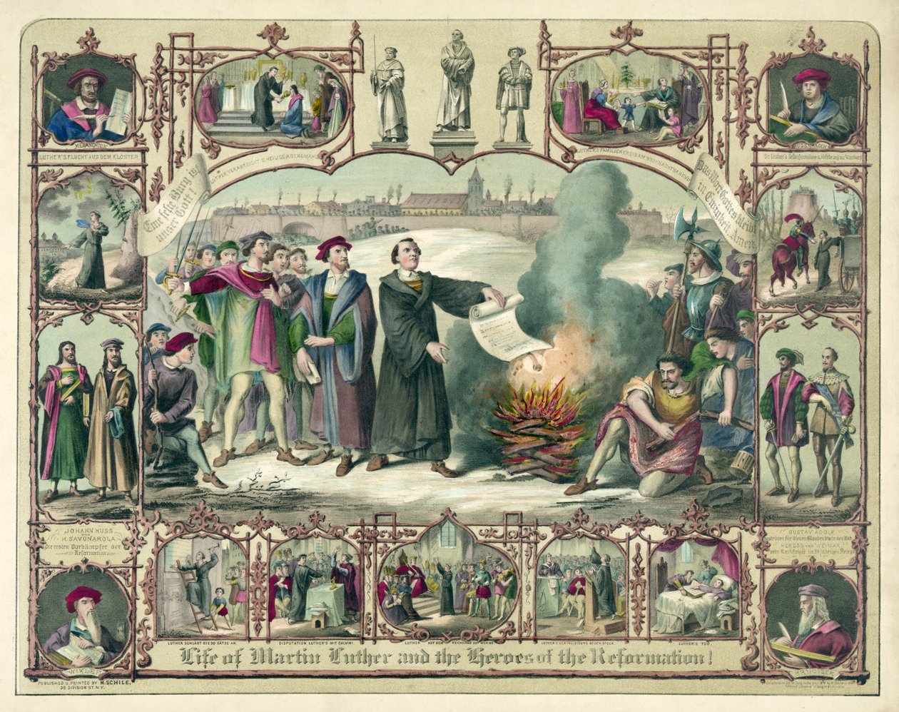 Vita di Martin Lutero e Eroi della Riforma!, pub. 1874 da German School