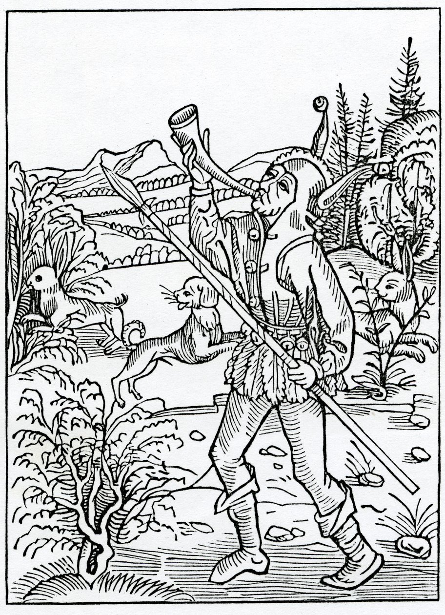 Di colui che vuole servire due padroni insieme, illustrazione dalla traduzione inglese di Alexander Barclay di 