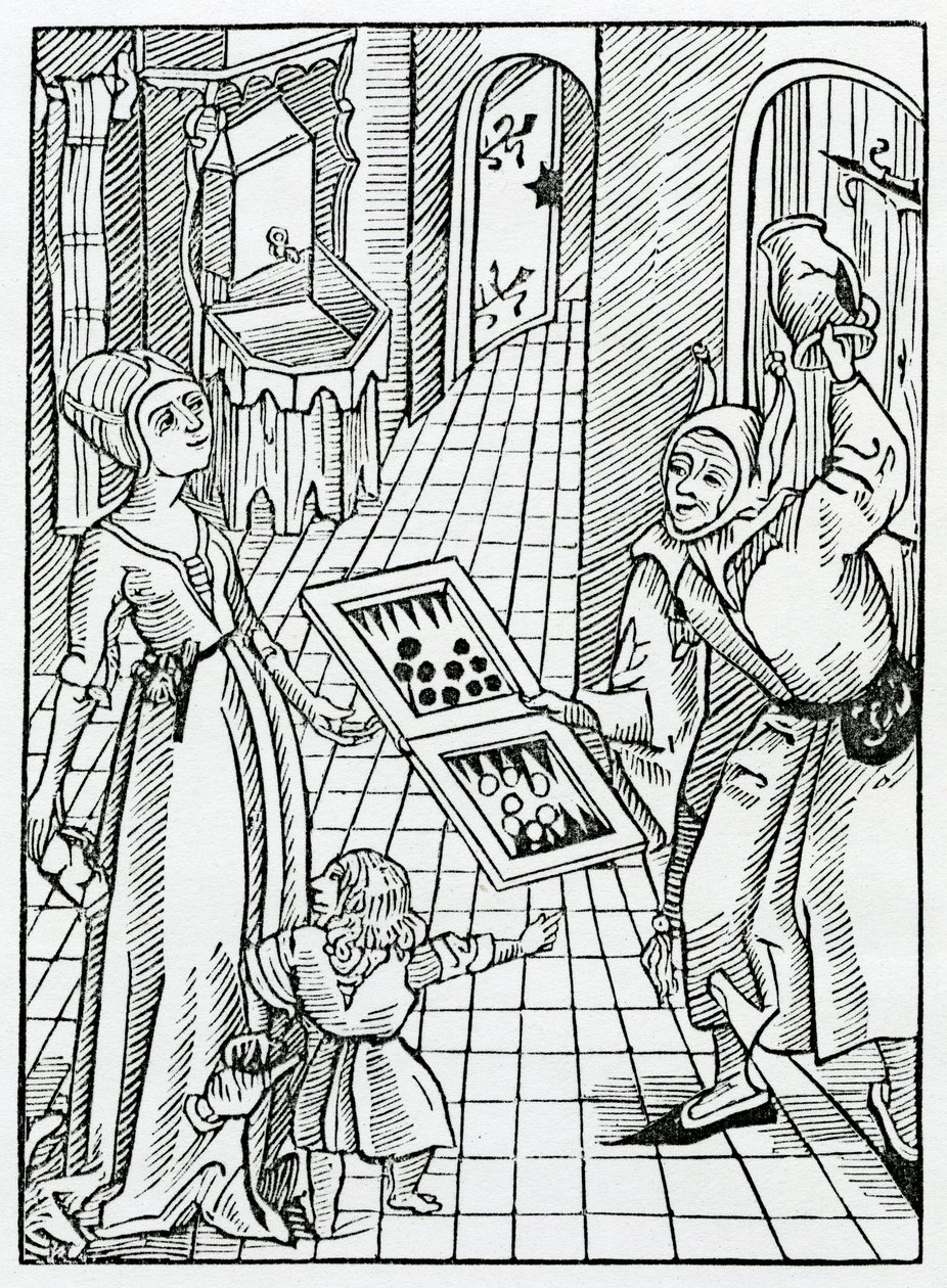 Del cattivo esempio degli anziani dato ai giovani, illustrazione dalla traduzione inglese di Alexander Barclay di 
