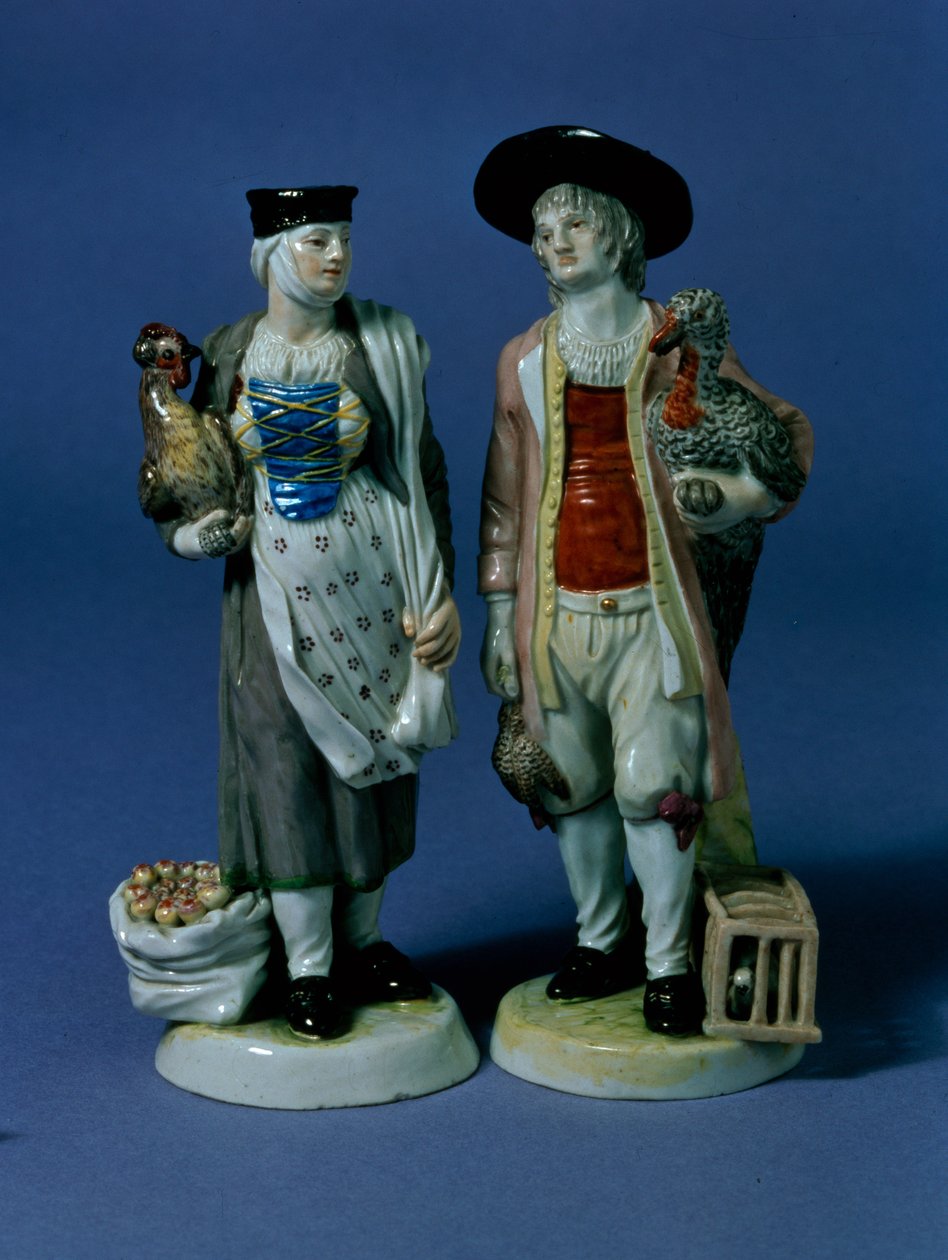 Coppia di venditori di tacchini, probabilmente modellati da Jean-Jacob Louis, Ludwigsburg, c.1765 da German School