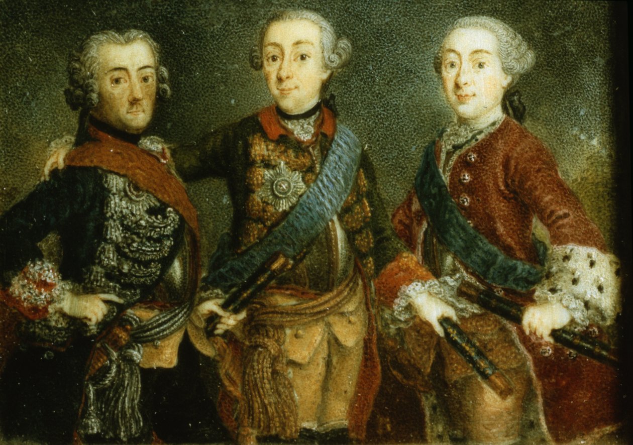 Paolo, Federico II e Gustavo Adolfo di Svezia da German School