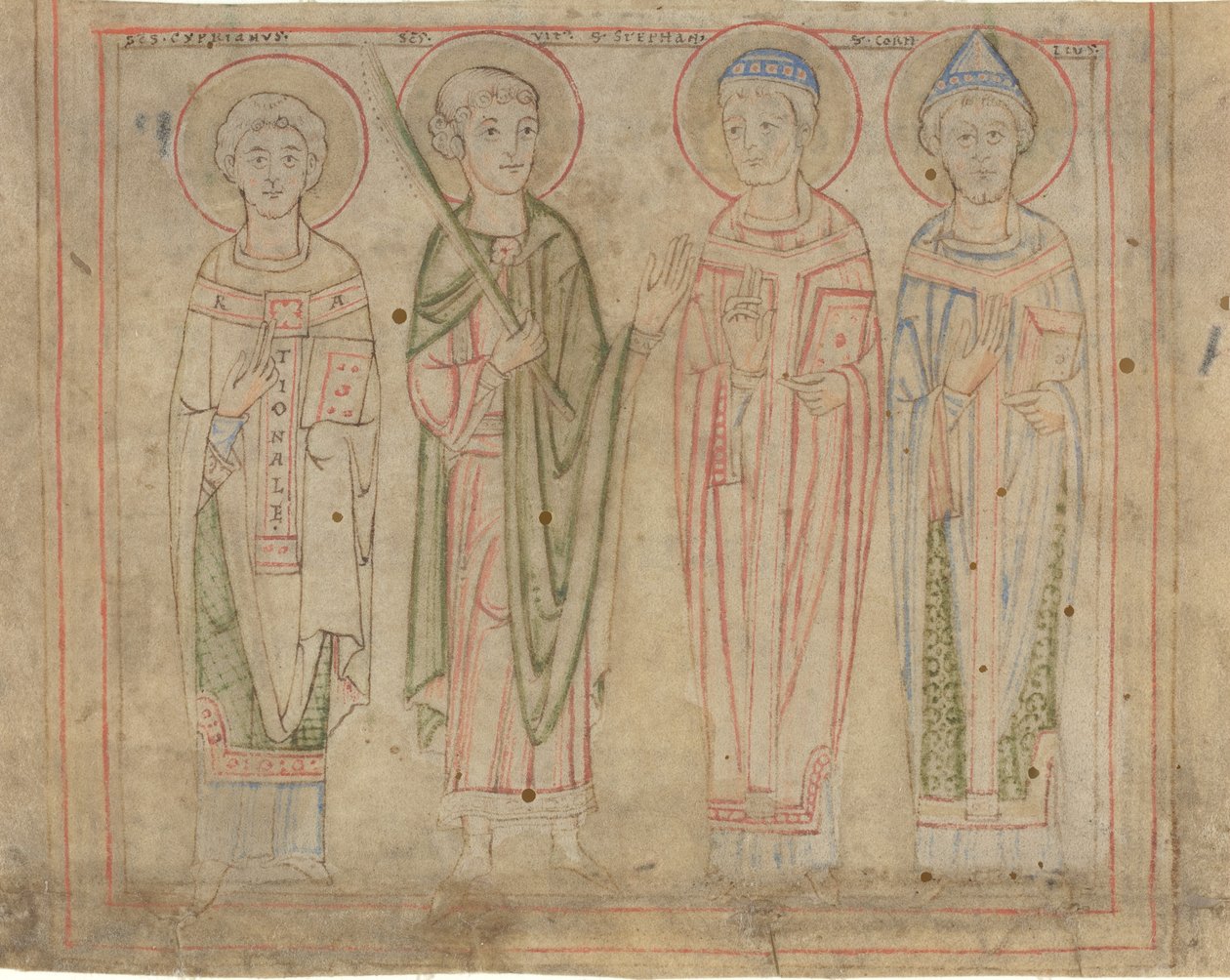 Santi Cipriano, Vito, Stefano e Cornelio da German 12th Century