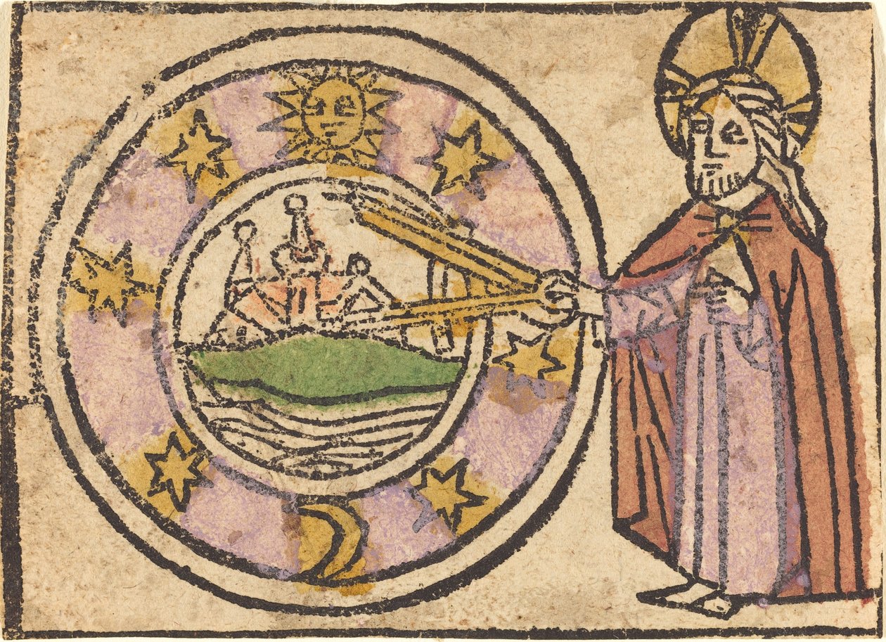 Cristo che misura il globo da German 15th Century