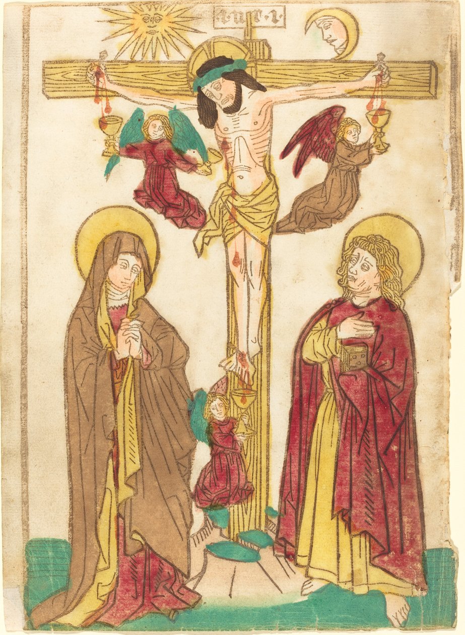 Cristo sulla croce con angeli da German 15th Century