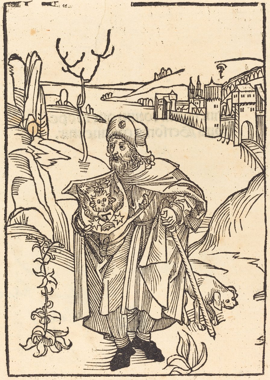 Gerson come Pellegrino con Città sullo Sfondo da German 15th Century