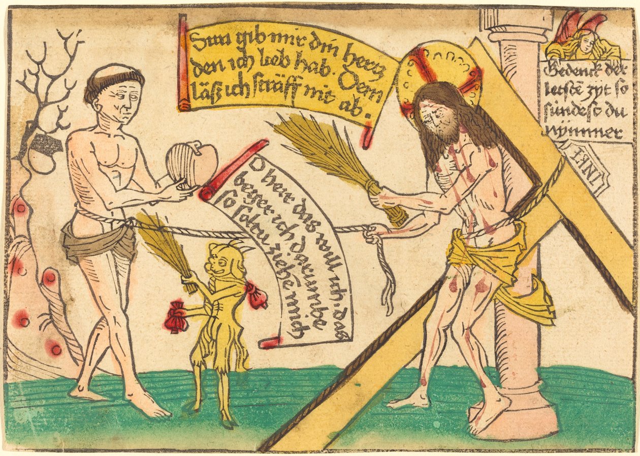 Gesù che attira i fedeli al cuore da German 15th Century
