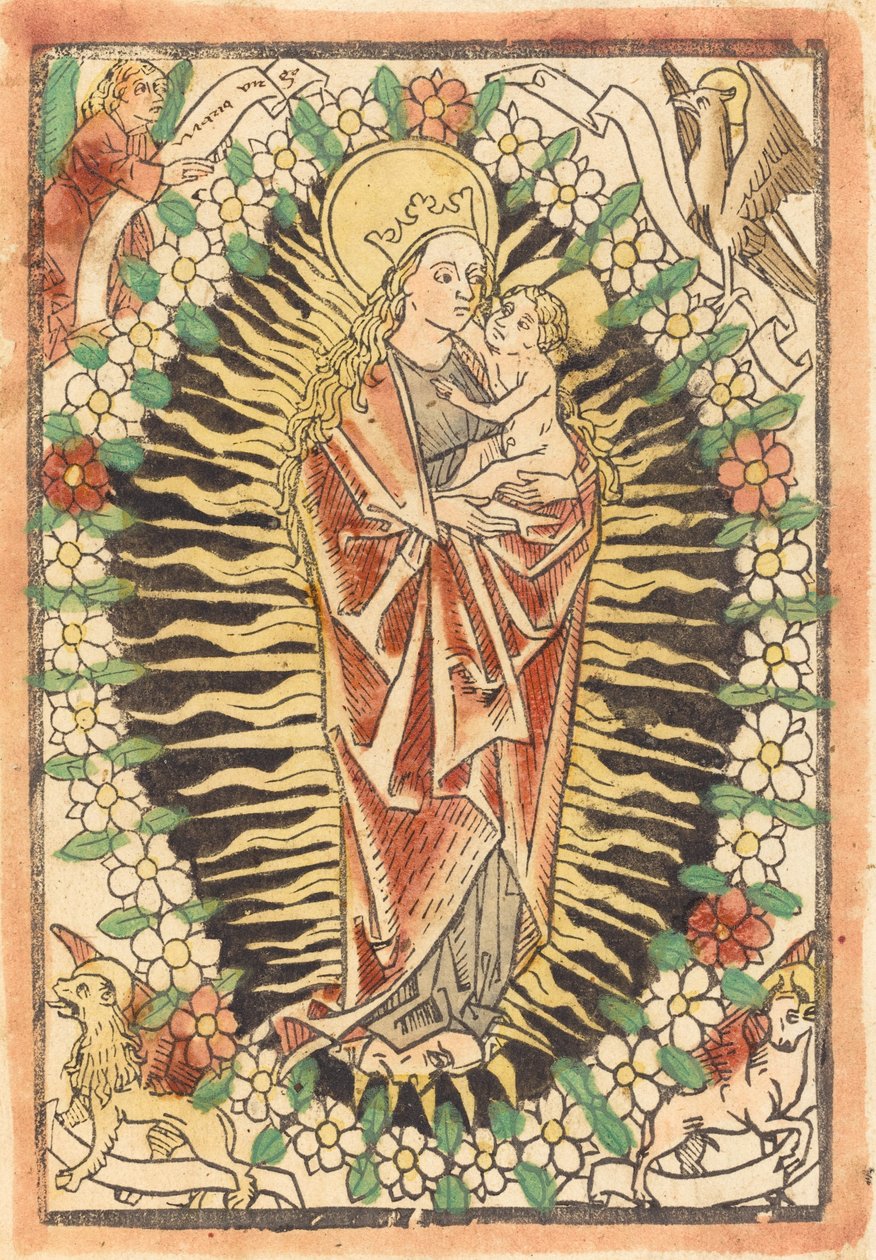 Madonna col Bambino in un Rosario da German 15th Century