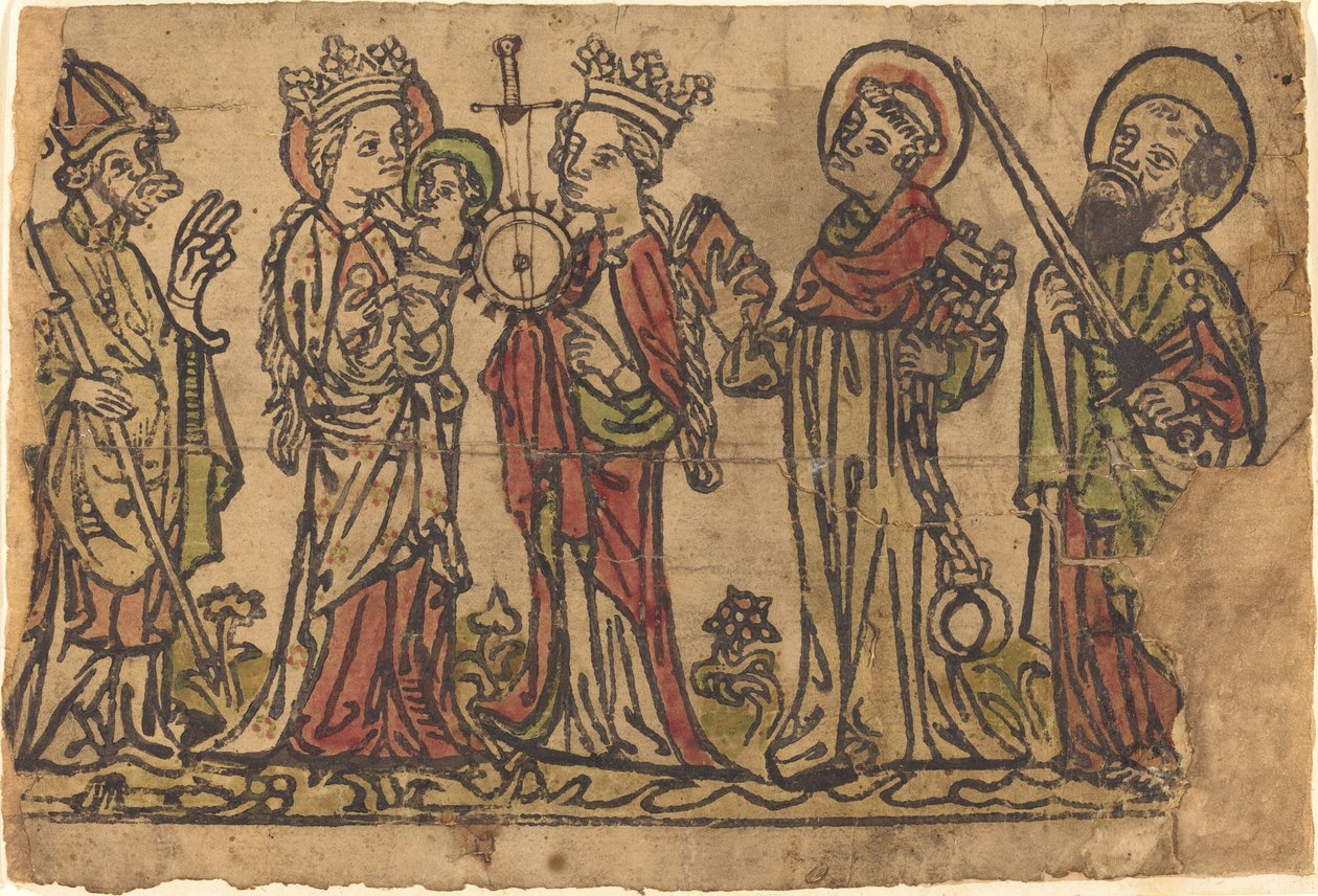 Madonna col Bambino e quattro santi da German 15th Century
