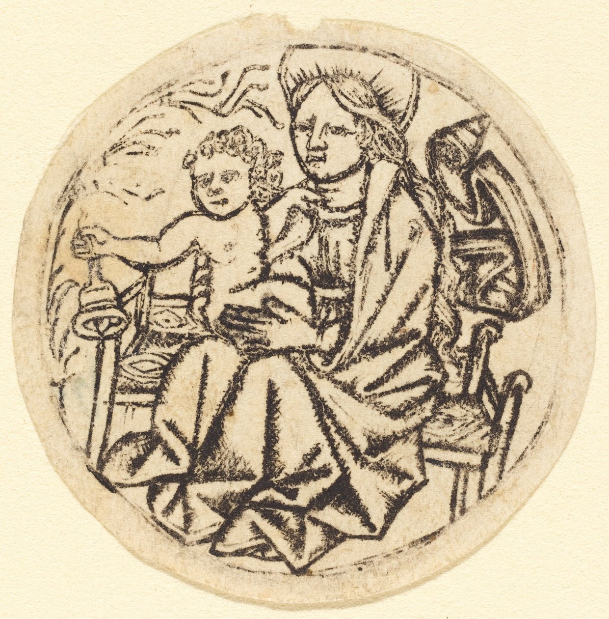 Madonna col Bambino con una campana da German 15th Century