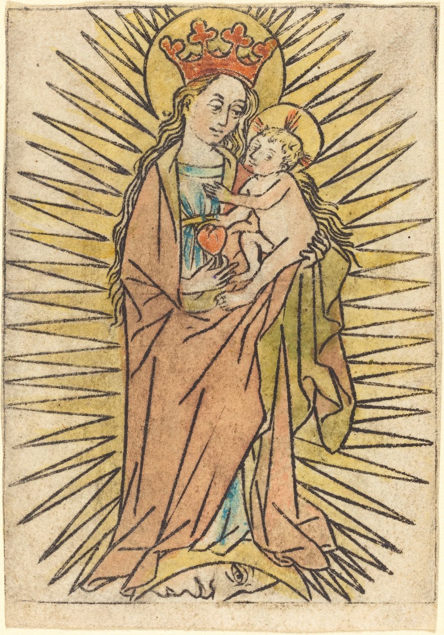 La Madonna col Bambino con una pera da German 15th Century