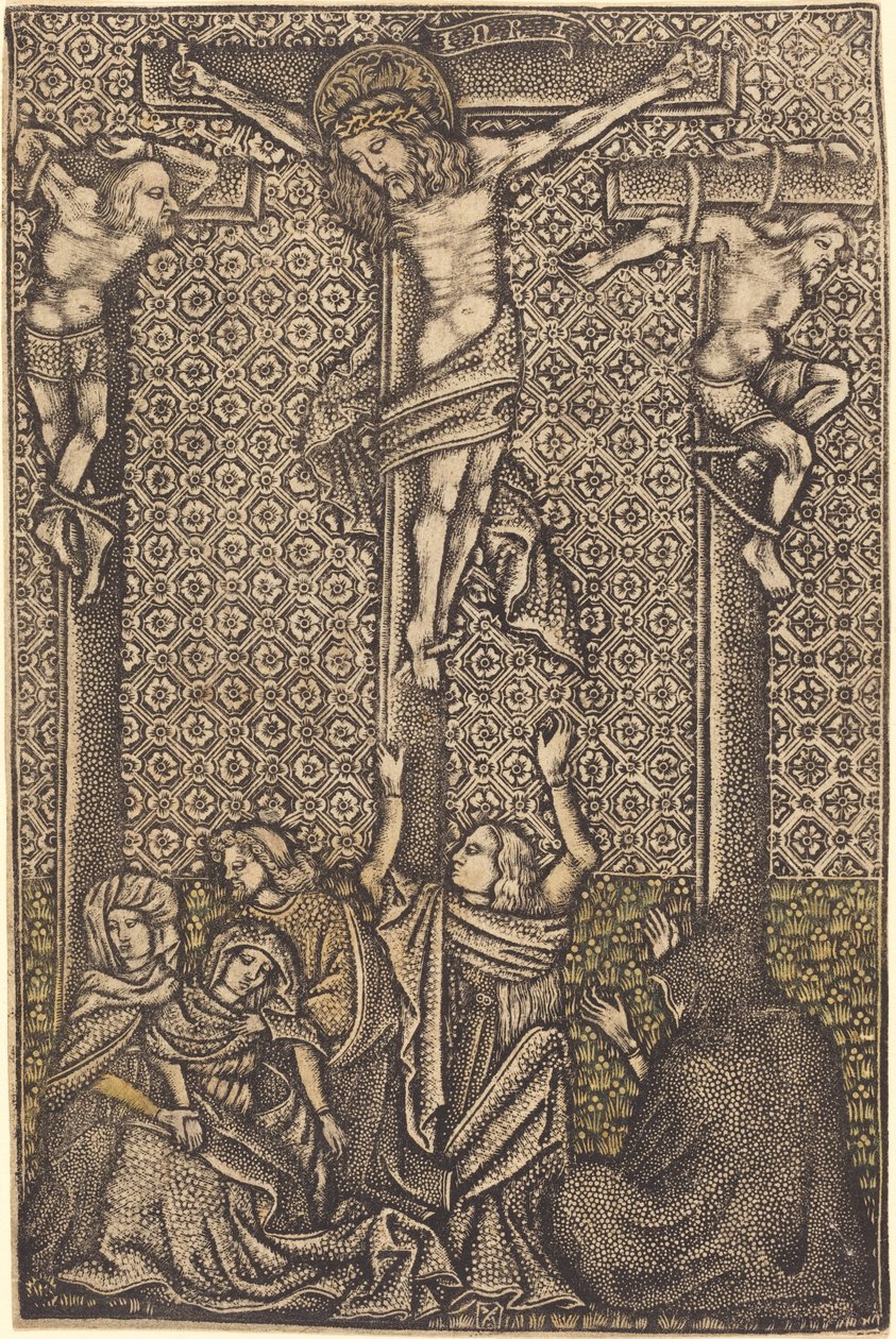 La crocifissione da German 15th Century or Master with the Crossed Clubs