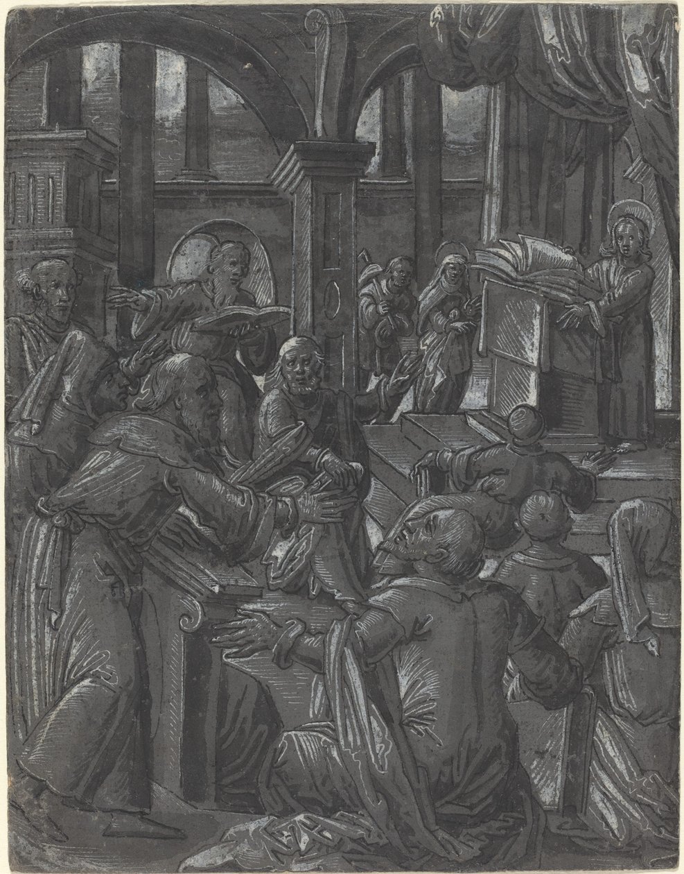 Cristo disputa con i dottori da German 16th Century