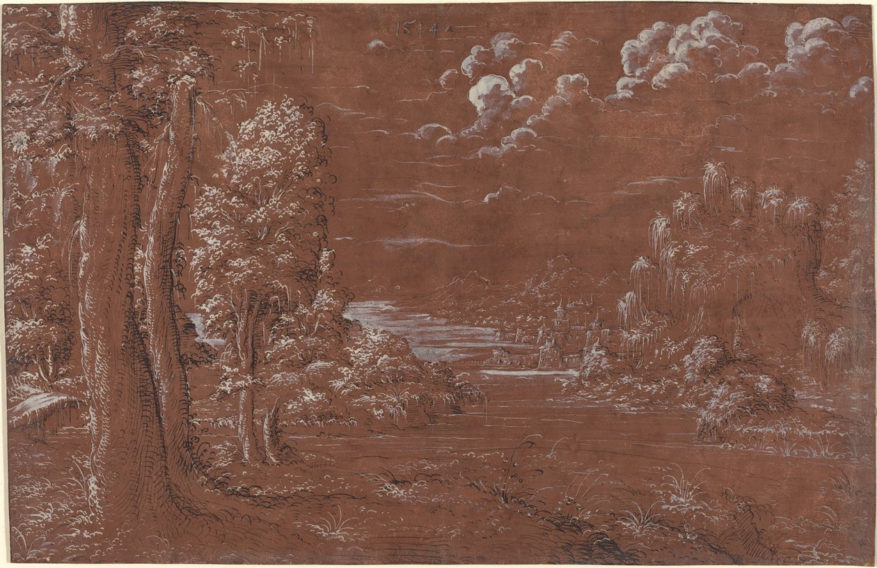 Paesaggio fluviale da German 16th Century