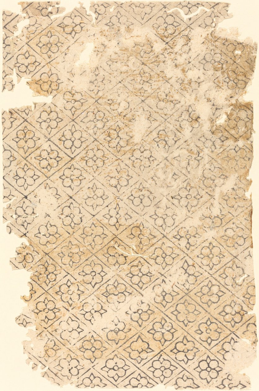 Foglio con motivo floreale e a rombi da German 16th Century