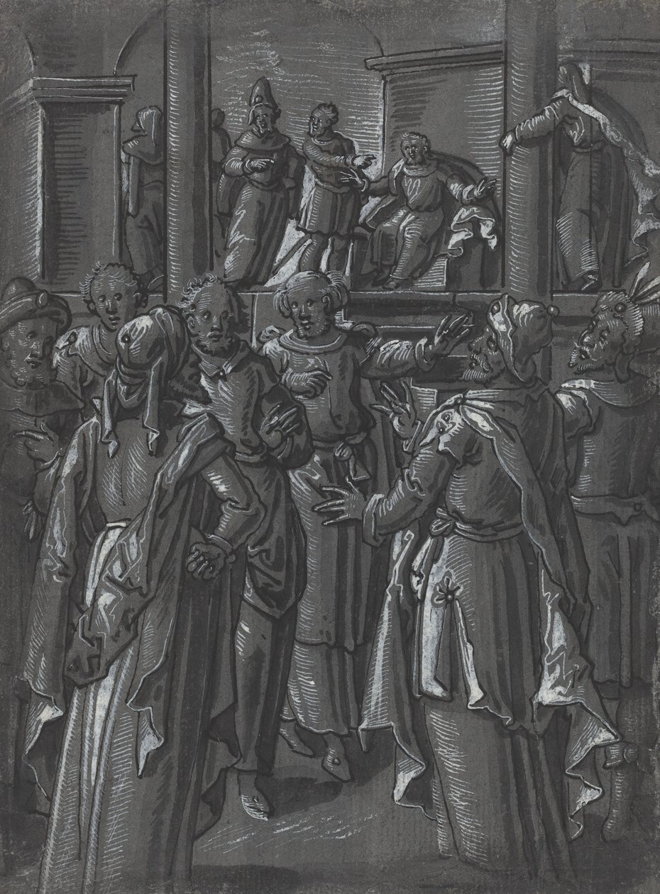 Il sommo sacerdote davanti a Pilato (verso) da German 16th Century