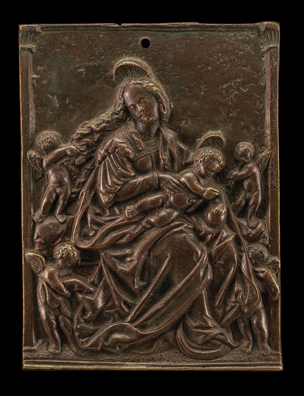 La Vergine e il Bambino con quattro angeli da German 16th Century