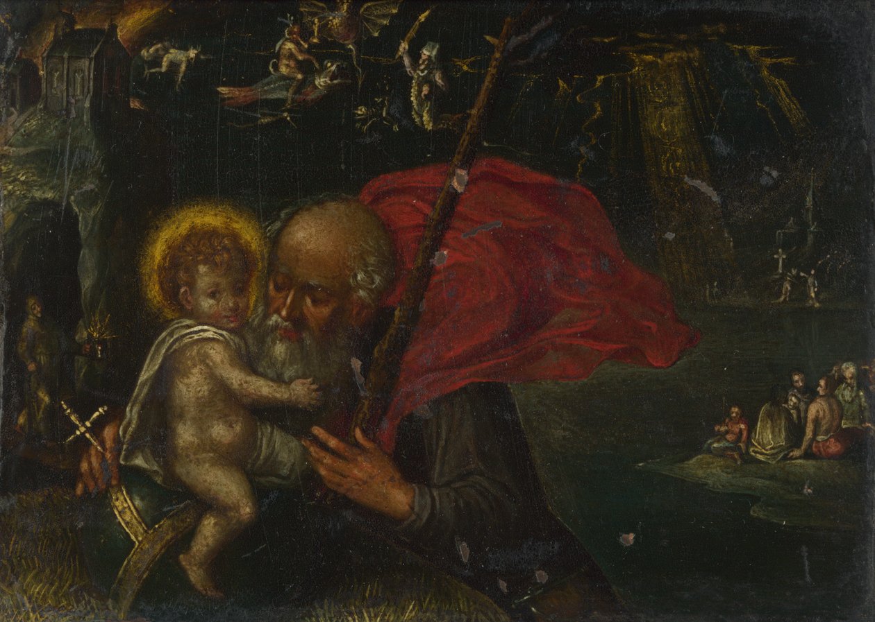 San Cristoforo che porta il Bambino Gesù, XVII secolo da German Master