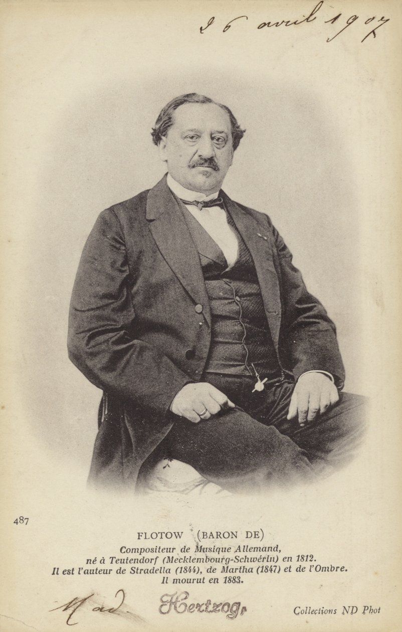 Barone di Flotow, compositore tedesco (1812-1883) (foto b/n) da German Photographer