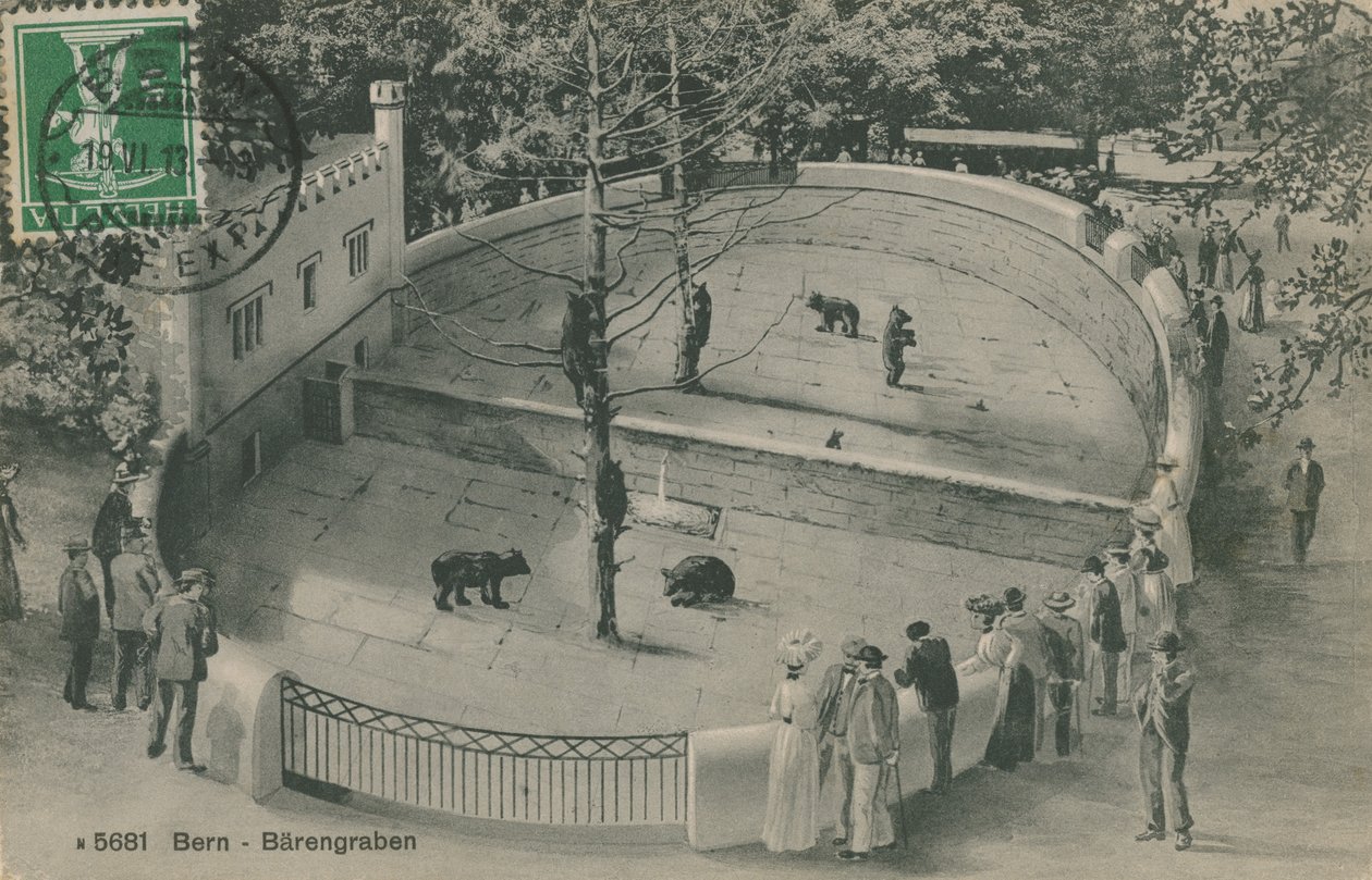 Zoo di Berna, giardino degli orsi. Cartolina inviata il 19 giugno 1913. da German Photographer