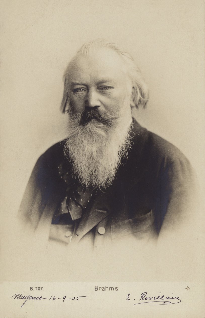 Johannes Brahms, compositore e pianista tedesco (1833-1897) (foto b/n) da German Photographer