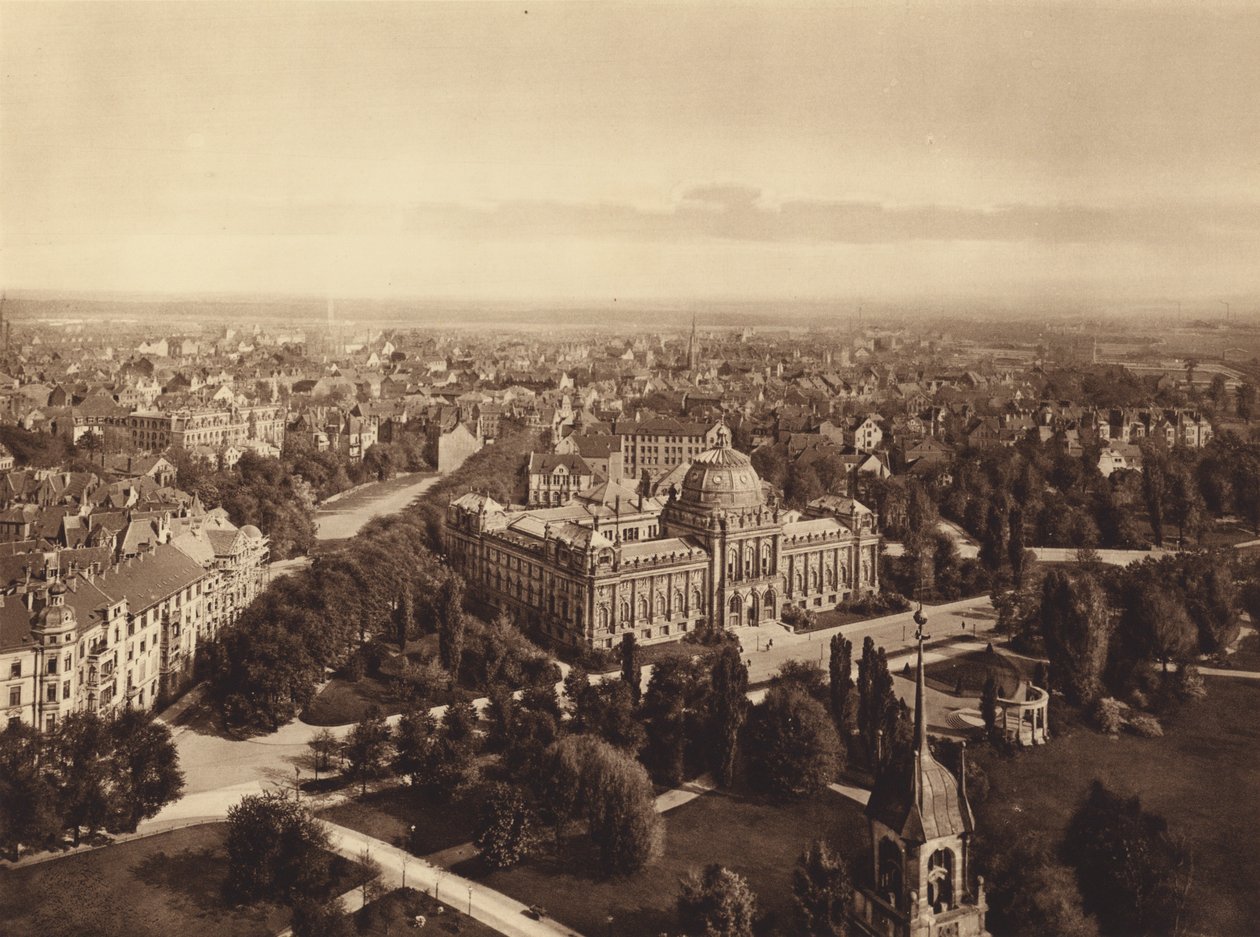 Vista di Hannover dalla torre del Nuovo Municipio (foto b/n) da German Photographer