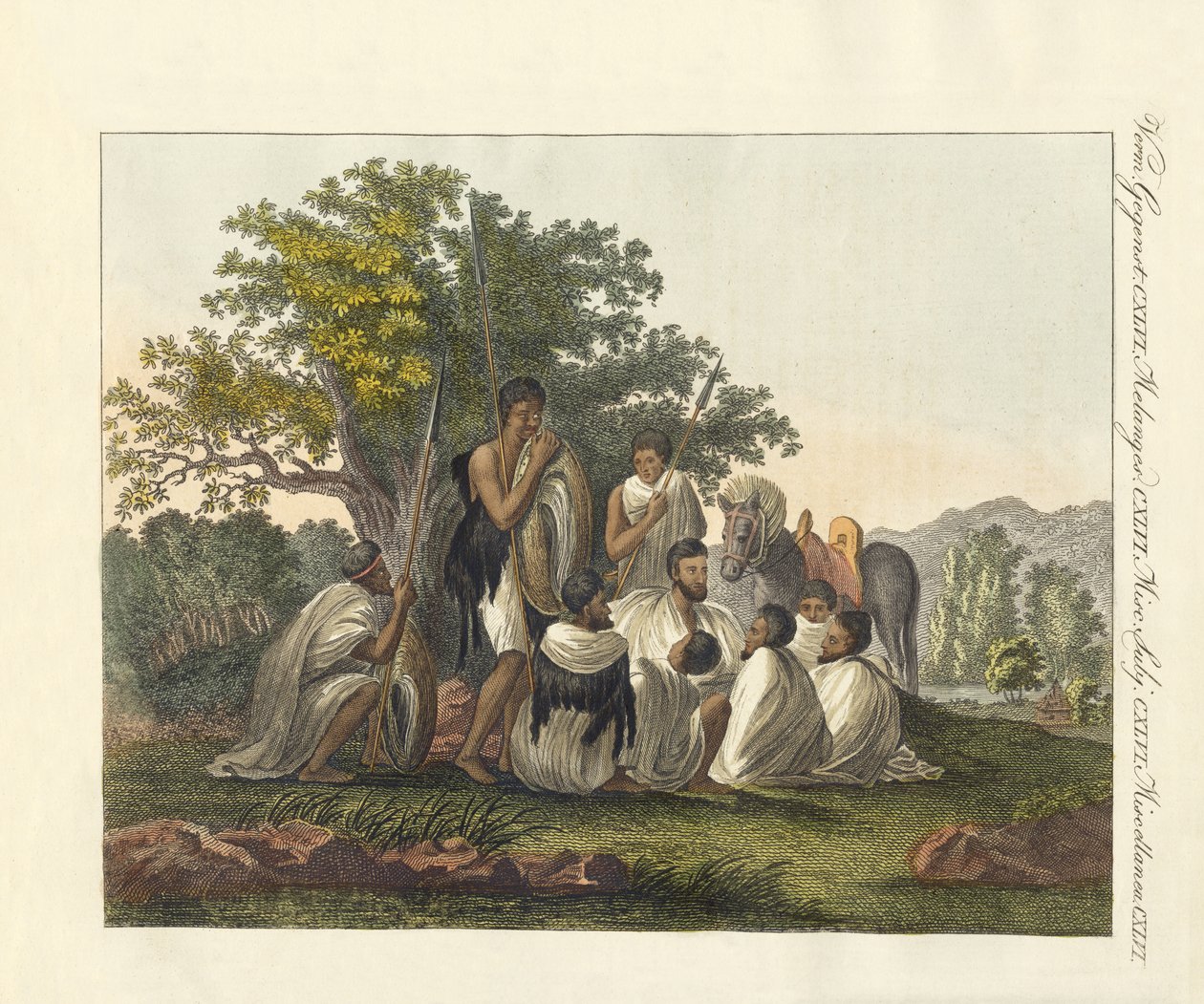 Abissini che riposano durante il loro viaggio da German School