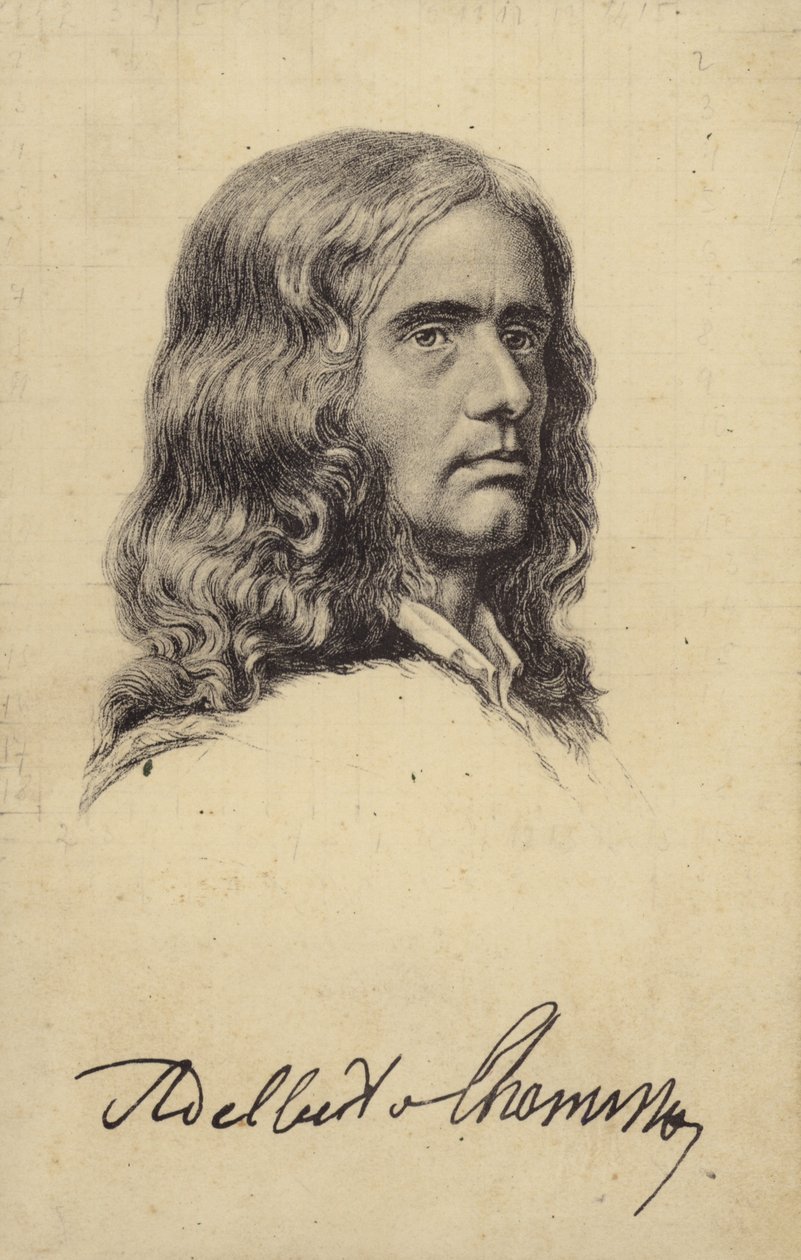 Adalbert von Chamisso (1781-1838), poeta e botanico tedesco (litografia) da German School