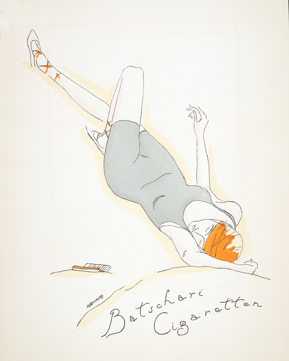 Pubblicità per "Batschari Cigaretten", da Styl, pub.1922 (stampa a pochoir) da German School