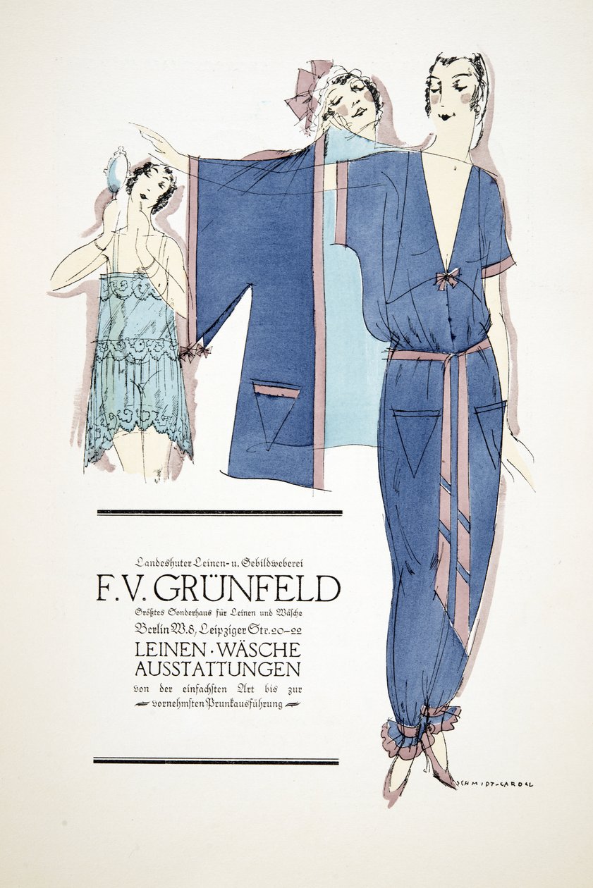 Pubblicità per "F.V. Grunfeld", da Styl, pub.1922 da German School