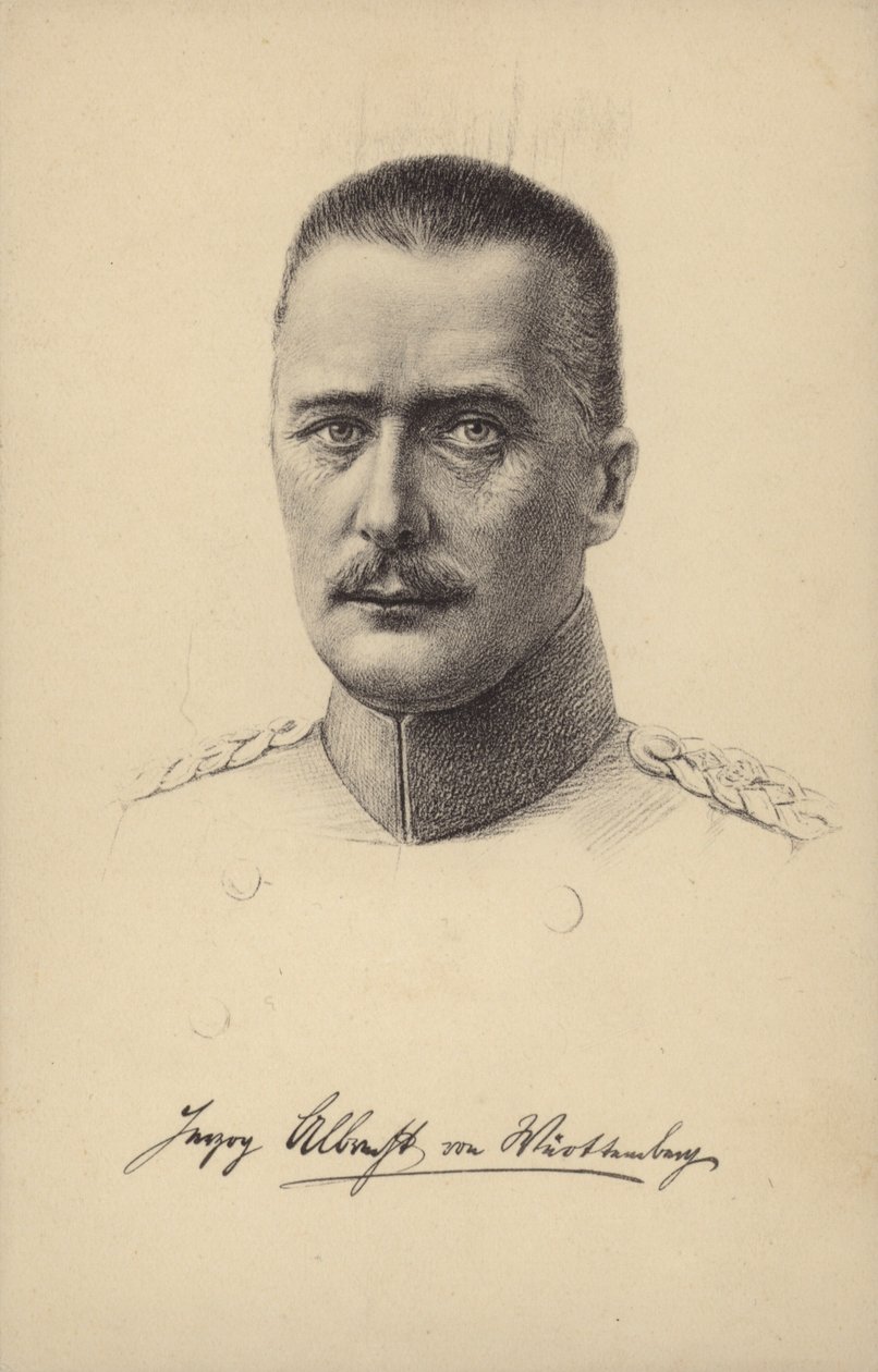 Albrecht, duca di Wurttemberg, principe tedesco e generale della Prima guerra mondiale (litografia) da German School