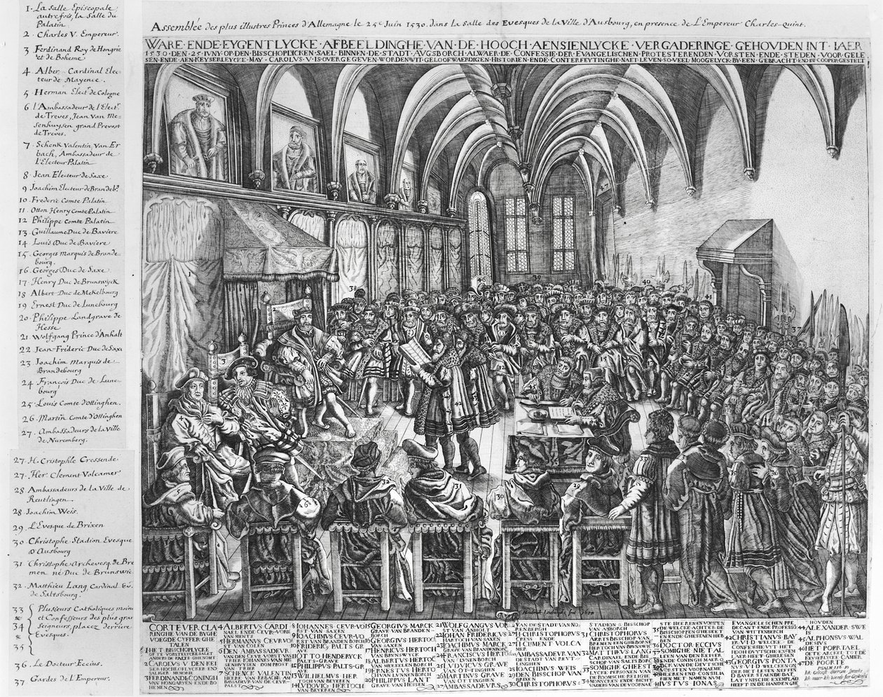 Assemblea dei Principi Più Illustri di Germania, nella Sala del Vescovo, Augusta, alla Presenza di Carlo V il 25 giugno 1530 da German School