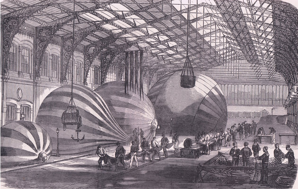 Fabbrica di palloni, Cassells History of the War between France and Germany pubblicato da Cassell and Company Limited, c.1890 (litografia) da German School