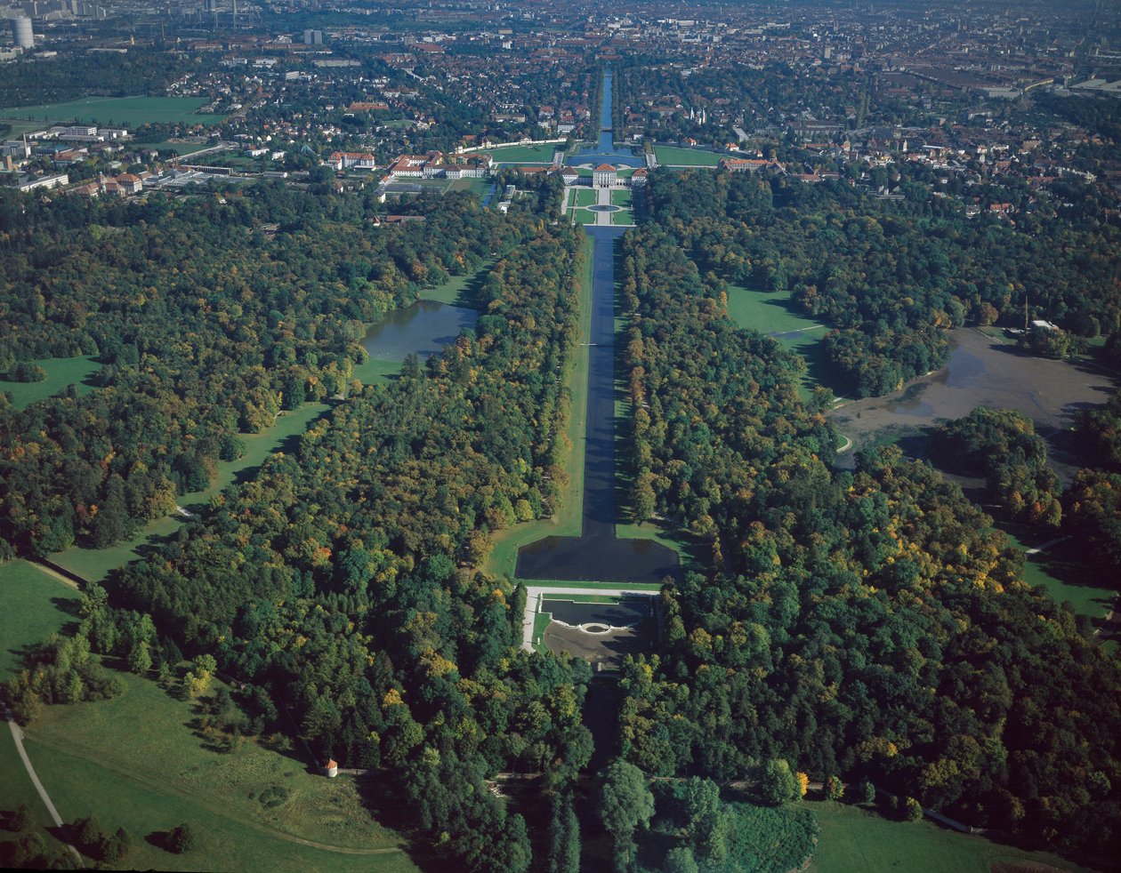 Arte barocca: veduta aerea del Parco di Nymphenburg da German School