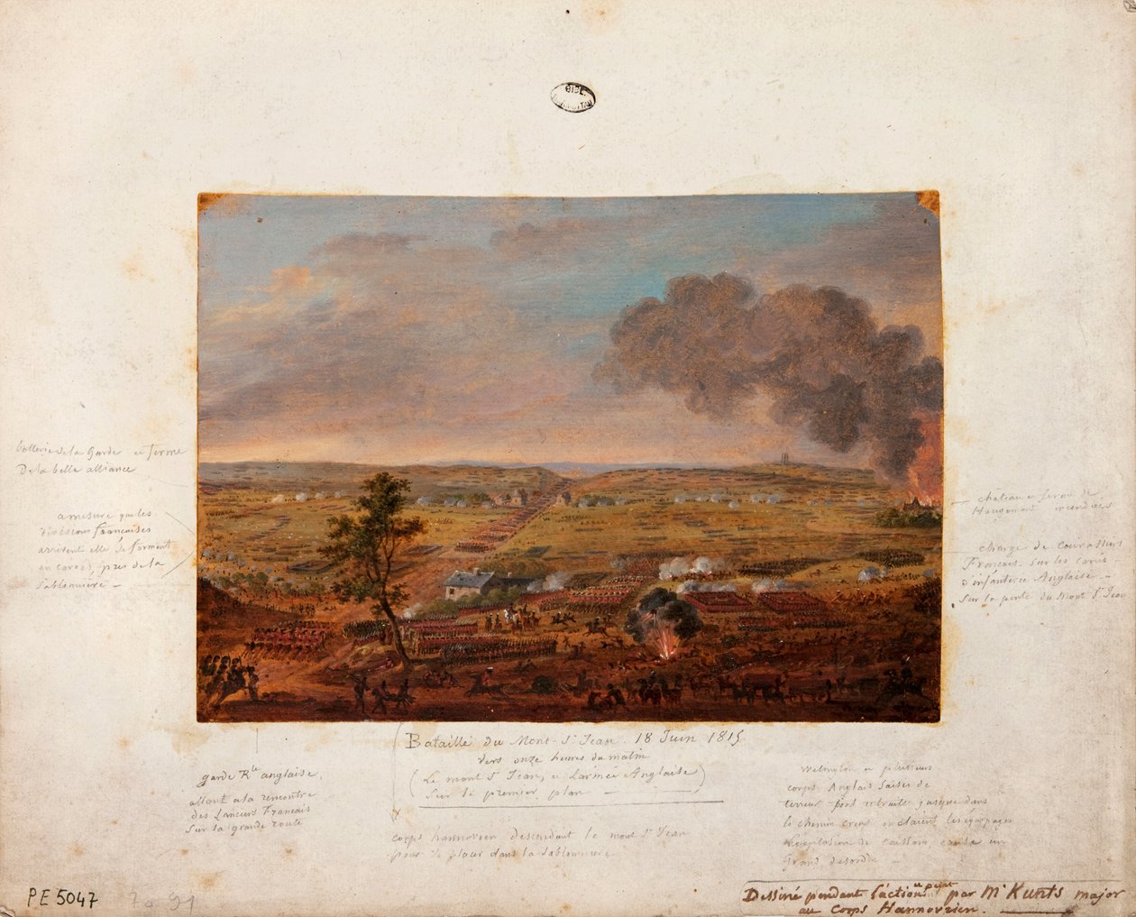 Battaglia di Mont-Saint-Jean, disegnata e dipinta durante l