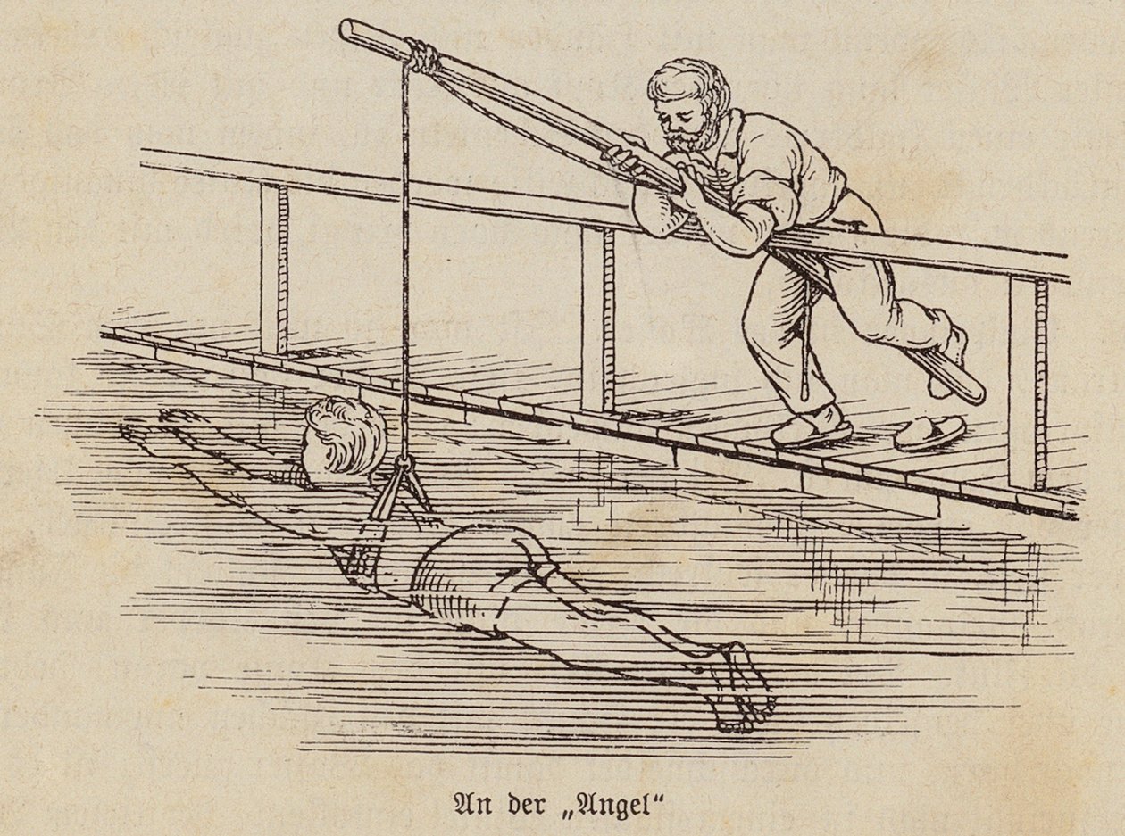 Ragazzo che impara a nuotare (incisione) da German School