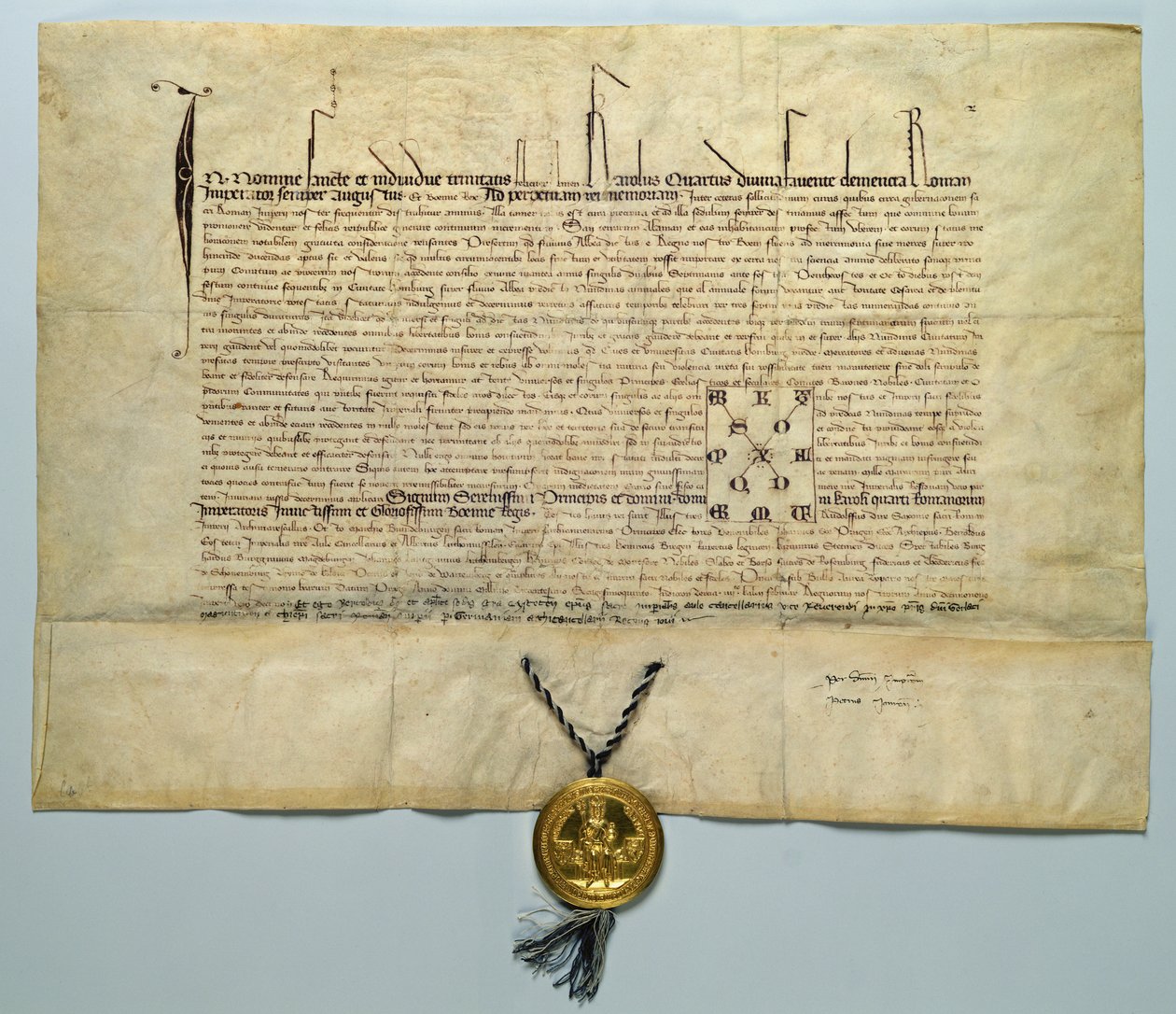Bolla di Carlo IV (1316-78) Imperatore del Sacro Romano Impero, 29 gennaio 1365 da German School