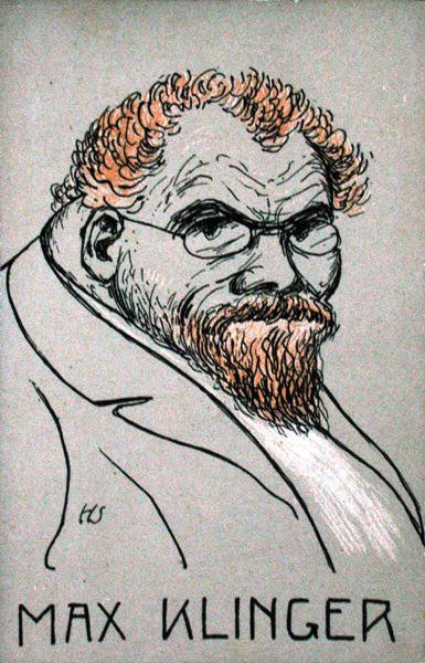 Caricatura di Max Klinger (1857-1920) da German School