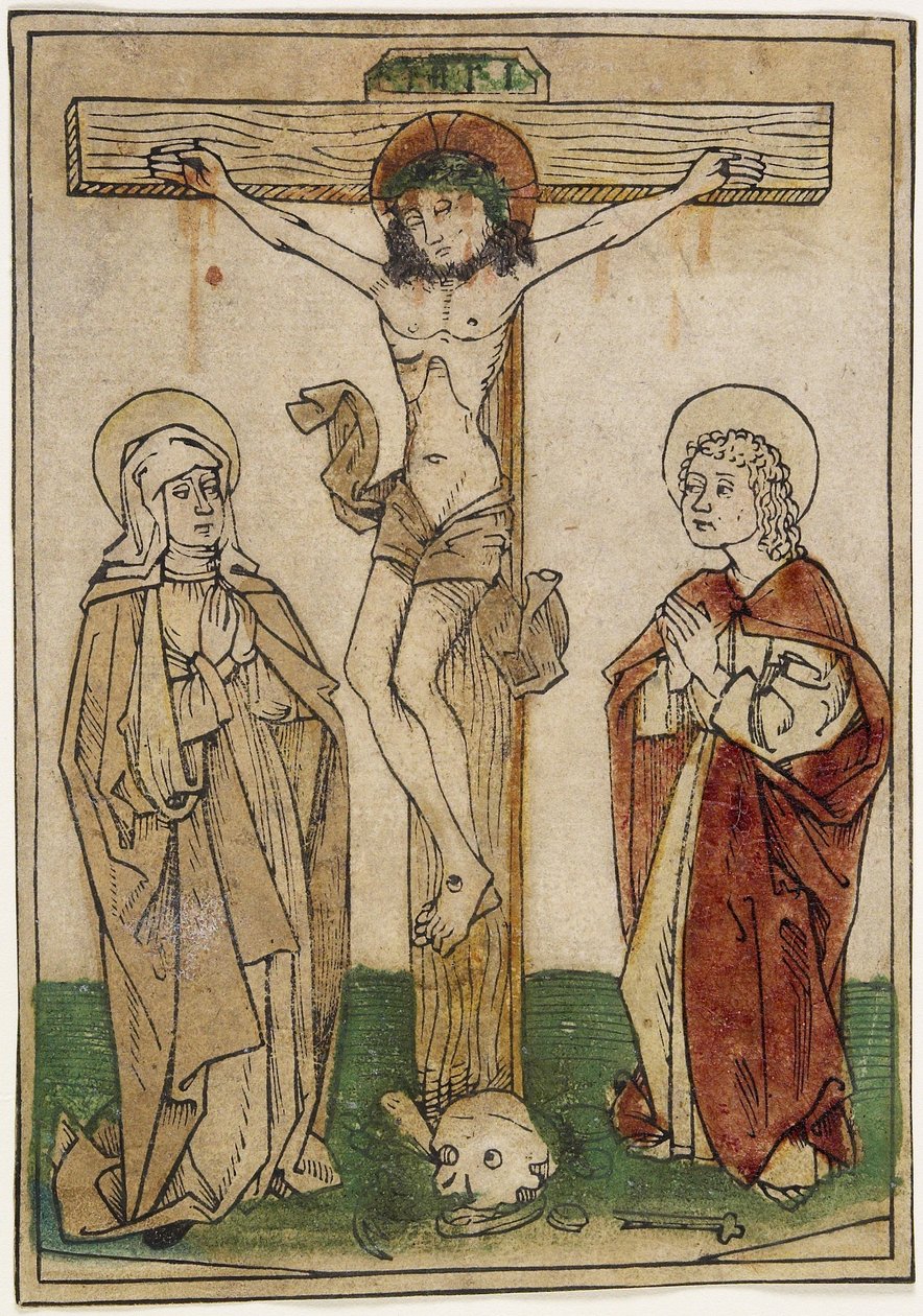 Cristo sulla croce con Maria e San Giovanni, c.1470-80 da German School