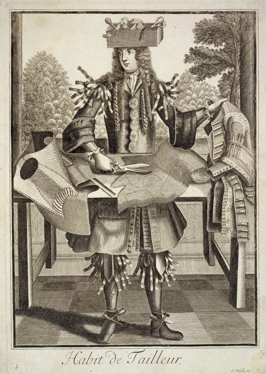 Costume per un sarto, pub. da Gerard Valck c.1690 da German School