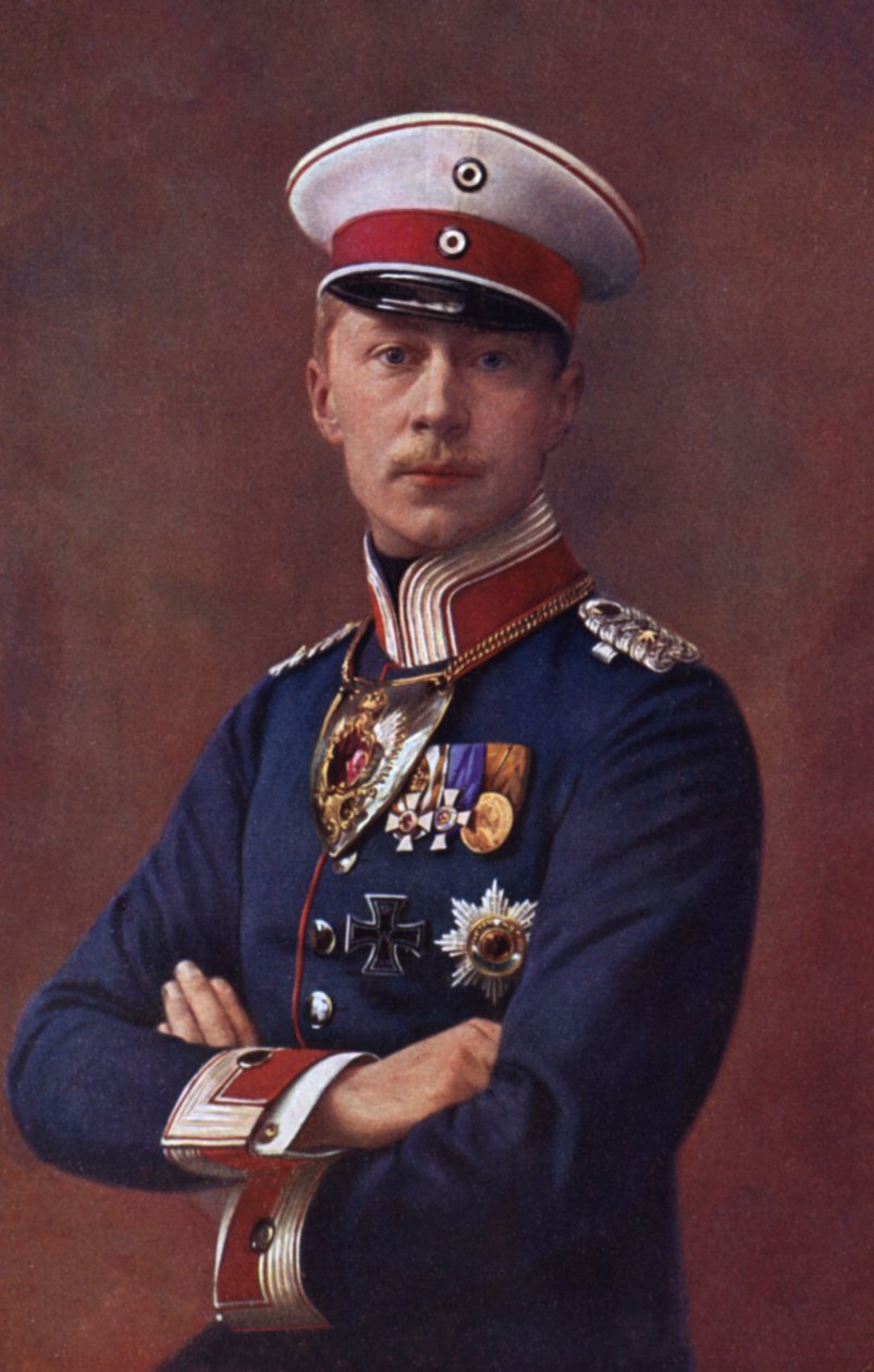 Il principe ereditario Guglielmo, figlio maggiore del Kaiser Guglielmo II di Germania (litografia a colori) da German School