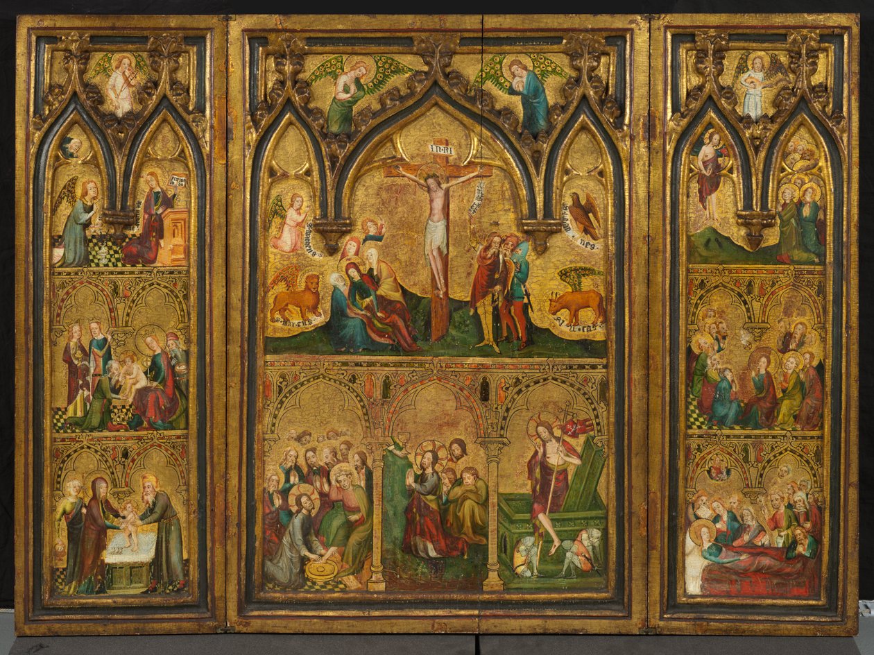 Trittico della Crocifissione (precedentemente noto come Trittico di Estouteville), c.1374 da German School