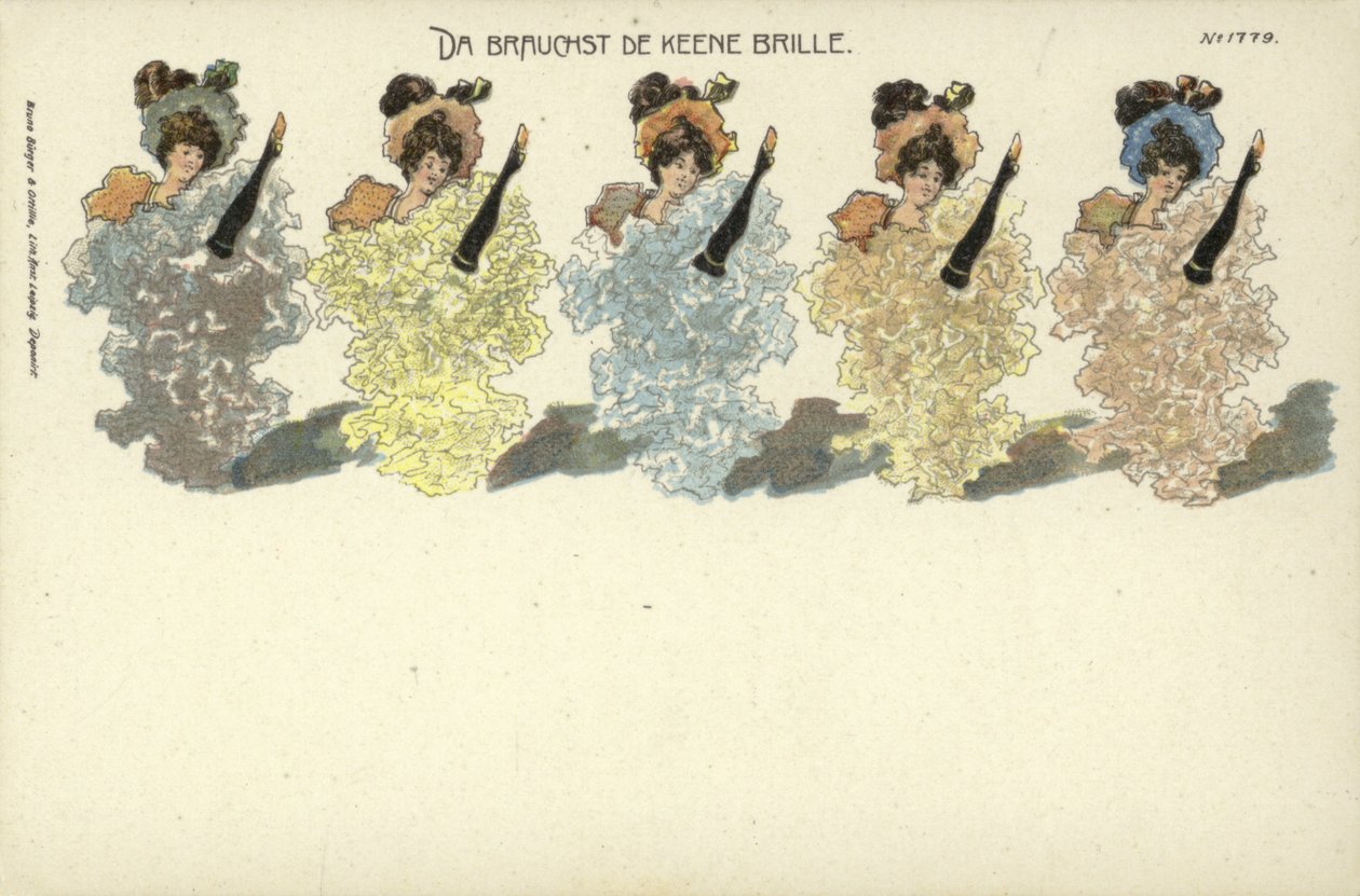 Da Brauchst De Keene Brille (litografia a colori) da German School