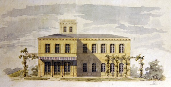 Progetto per una villa classica in stile italiano, c.1850 da German School