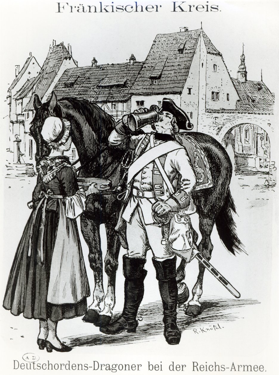 Dragone dei Cavalieri Teutonici nel 1757 da German School