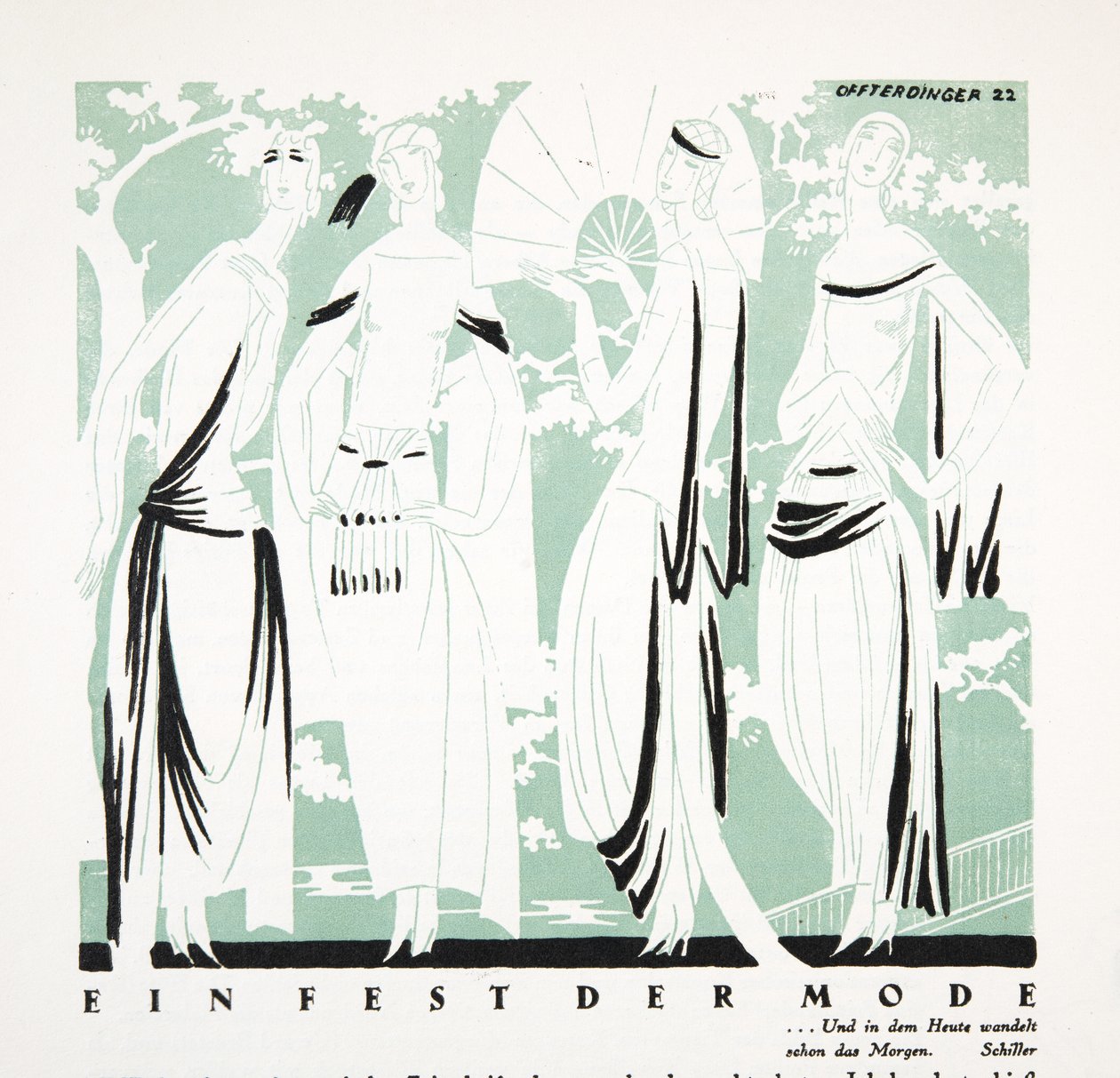Ein Fest der Mode, da Styl, pub.1922 (stampa a pochoir) da German School