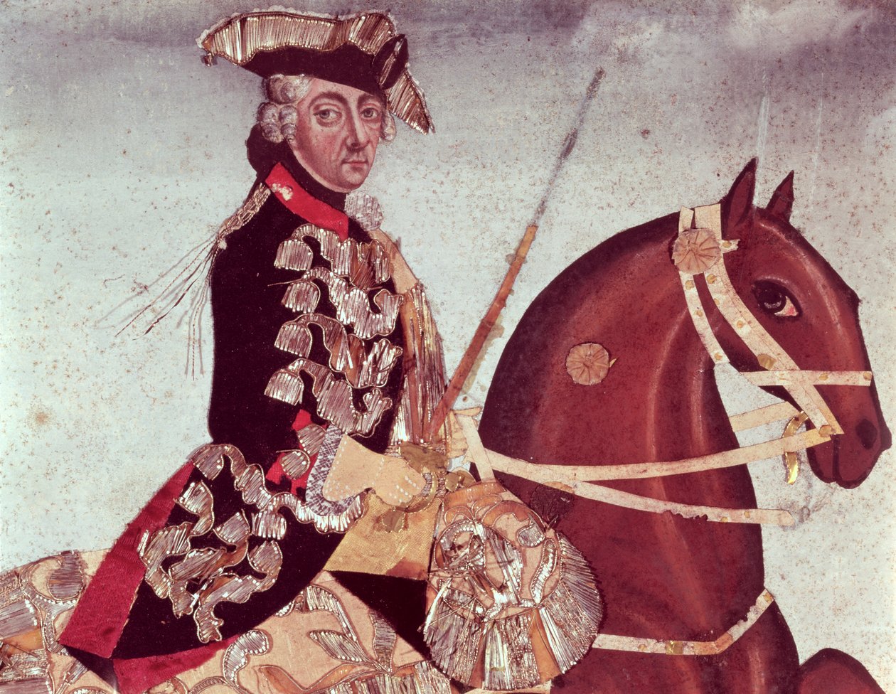Ritratto equestre del Re Federico il Grande di Prussia (1712-86) da German School